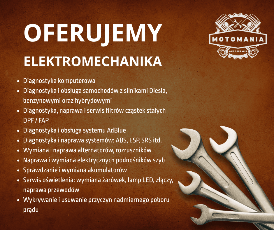 Oferta napraw samochodowych elektromechanika